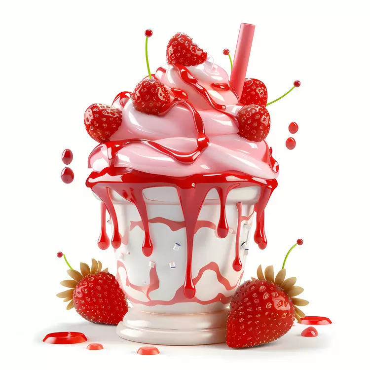Strawberry flavored Sweet and tangy Creamy Yummy ice cream