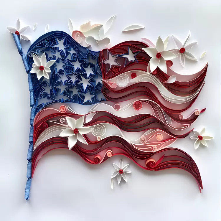 patriotic design folded paper art folded paper sculpture american symbol quilling technique
