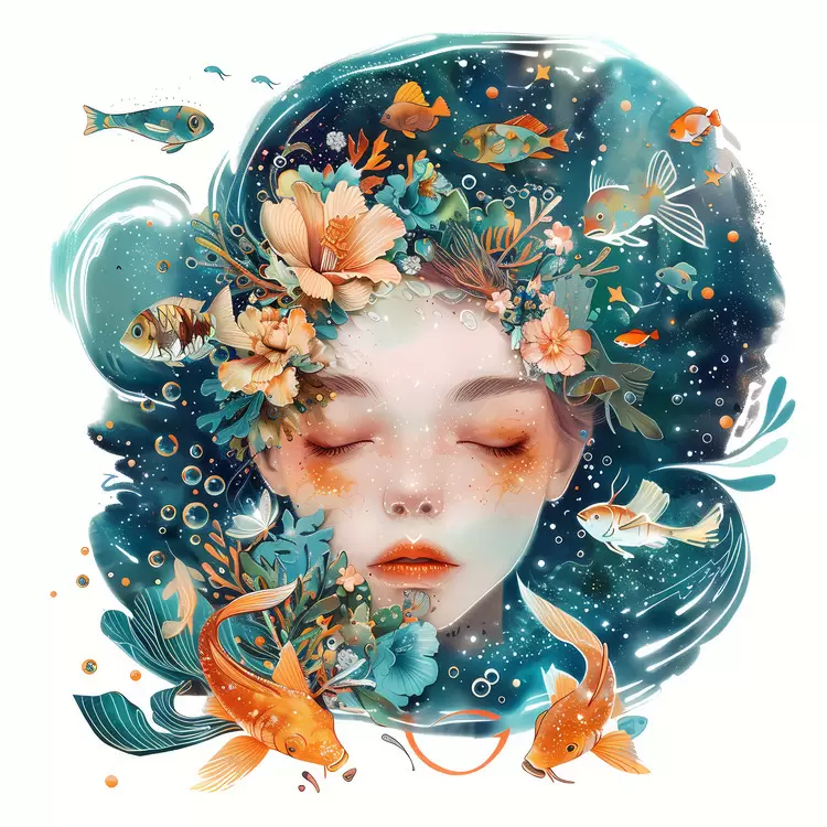 Sea life Ocean Flowers Mermaid Water
