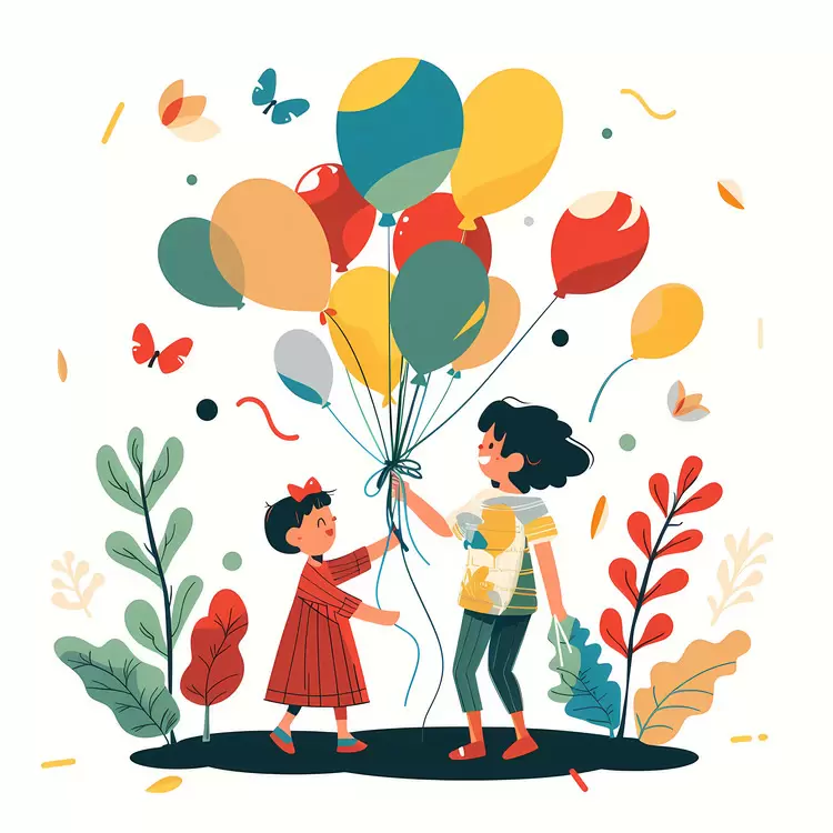 outdoor scene joyful celebration children's art family