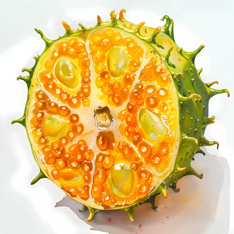 Half kiwano Nectarine Mouthwatering Nutritious