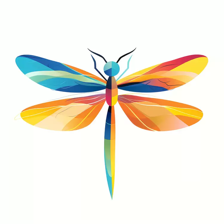 Minimalism Dragonfly Modern Graphic Colorful