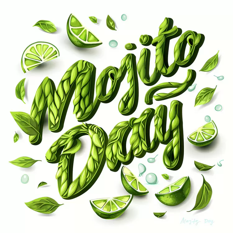 Typography and Green Creative Leaves