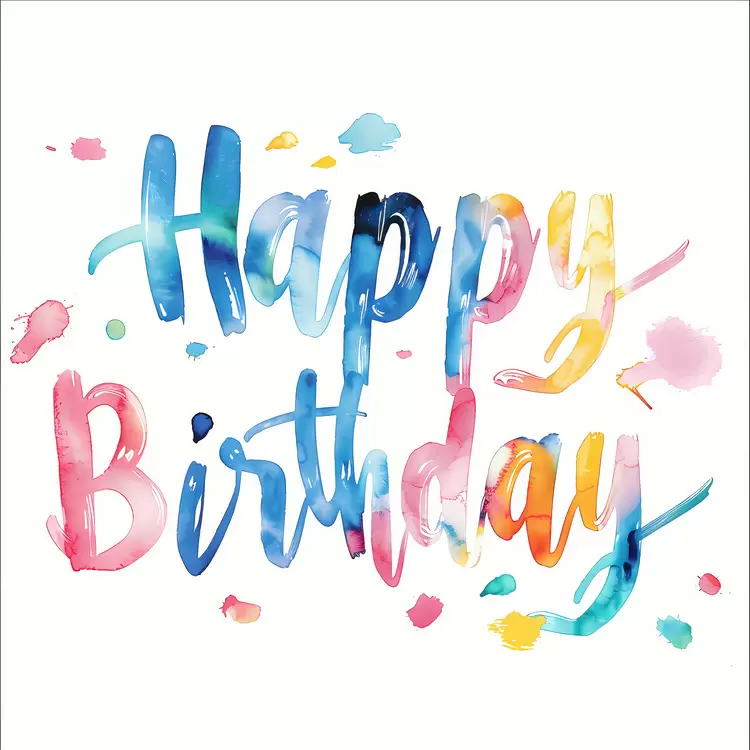 joyful colorful abstract background watercolor painting creative Happy Birthday