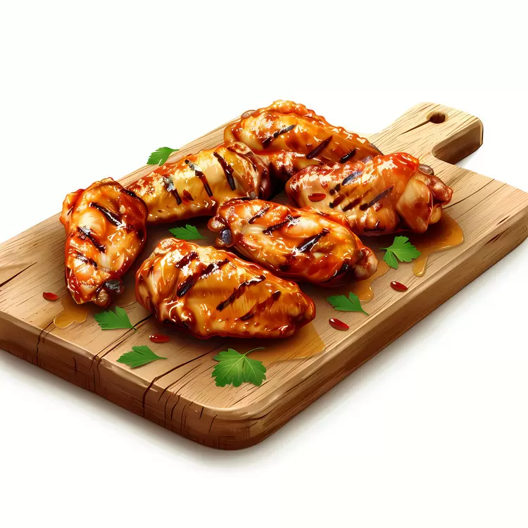 Grilled chicken wing Herbs Spices Lemon