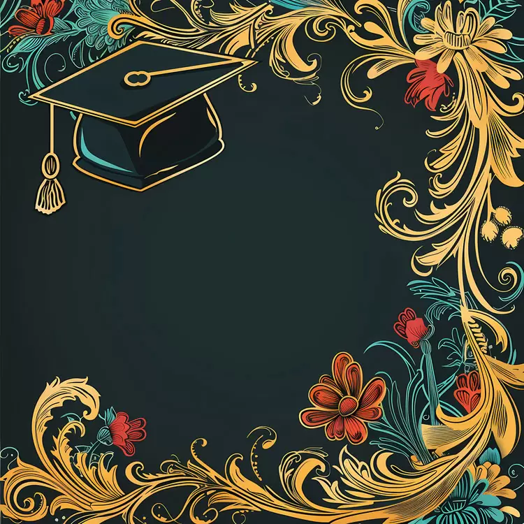 Graduation colorful background floral