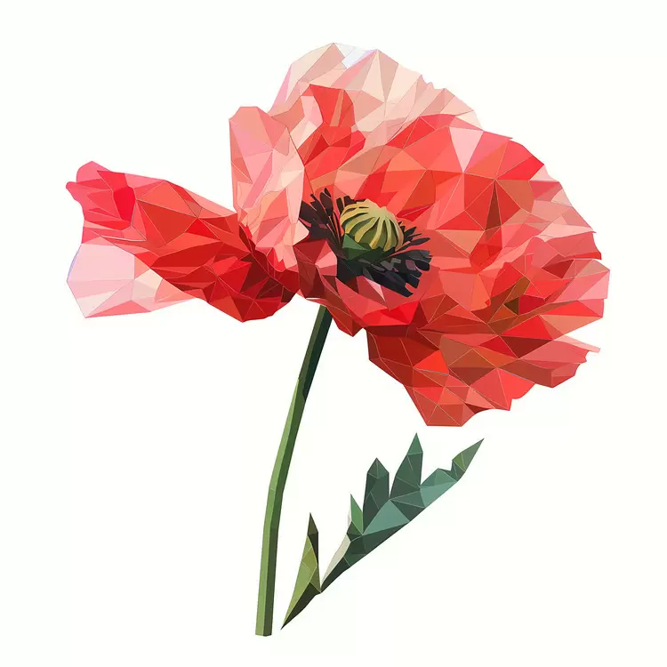 Abstract Flowers Simple Red