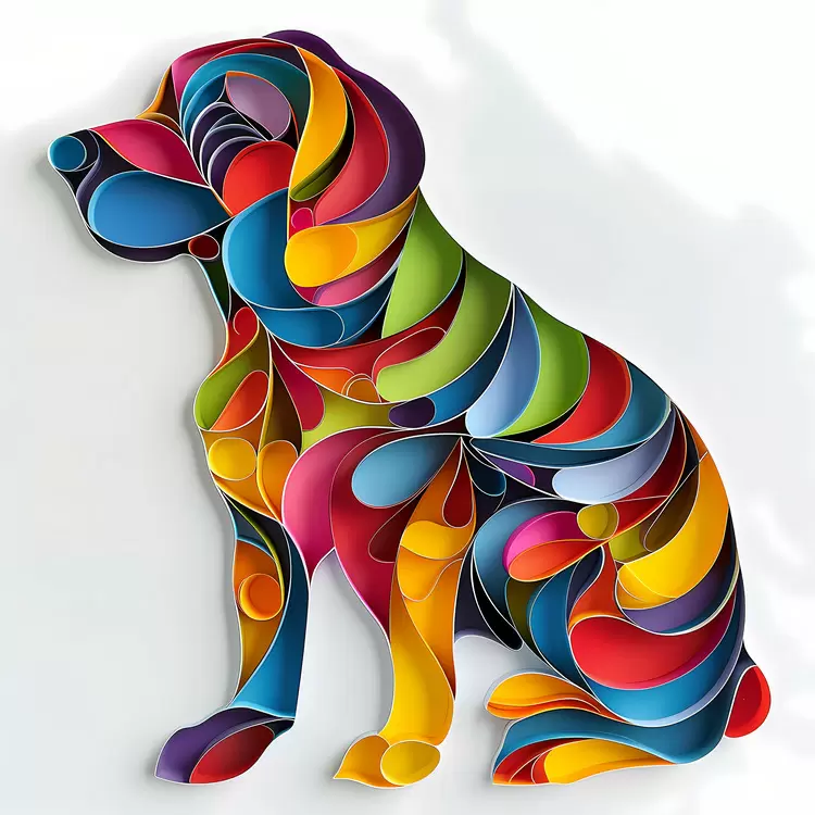 Artistic Stylized Paper sculpture Paper art Dog