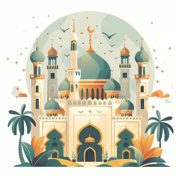 architecture trees pink domes Middle Eastern