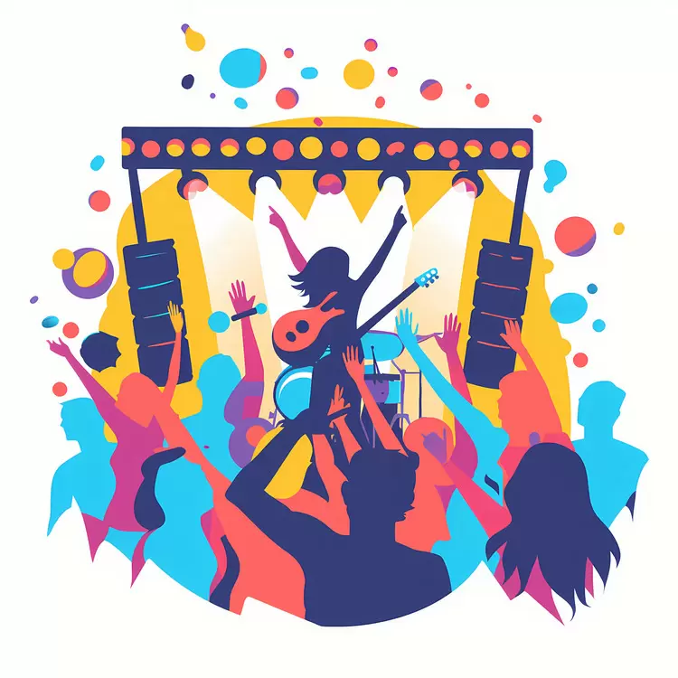 event atmosphere music enthusiasts summer band performance concert venue