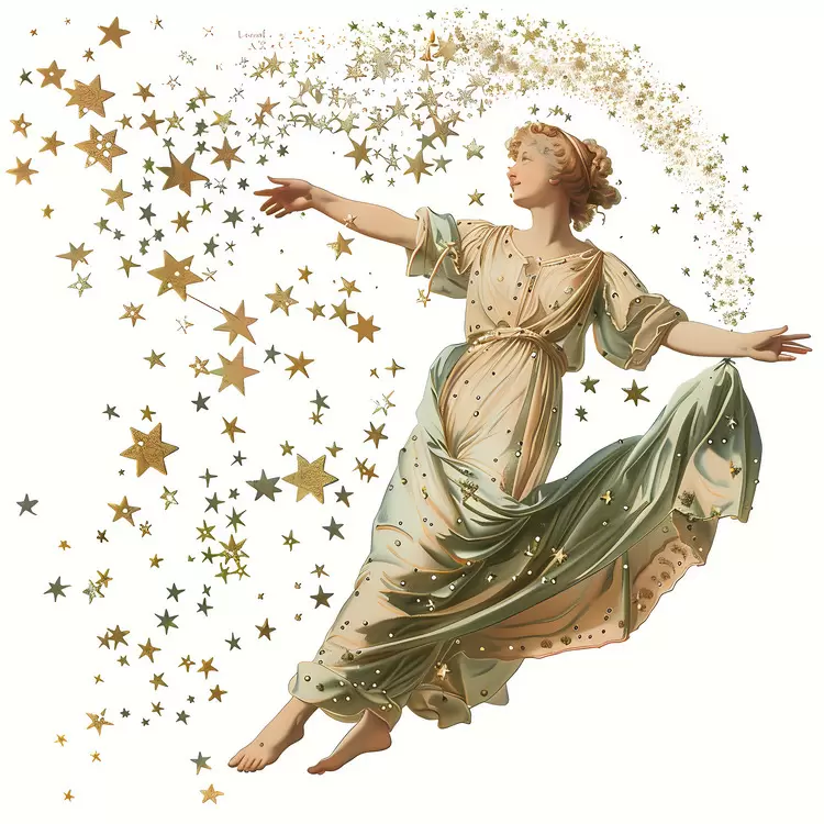 heavenly flowing celestial beauty floating Virgo