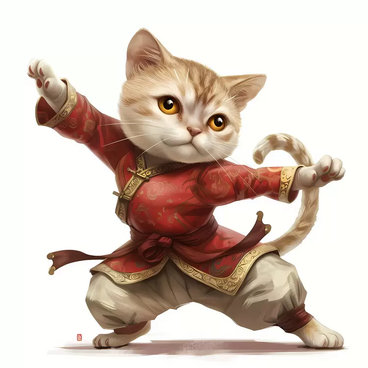 pose animal kitty martial arts chinese costume