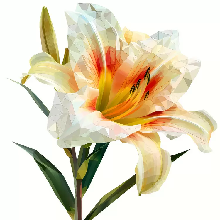 Flowers Polygonal Petal Flower Art Yellow