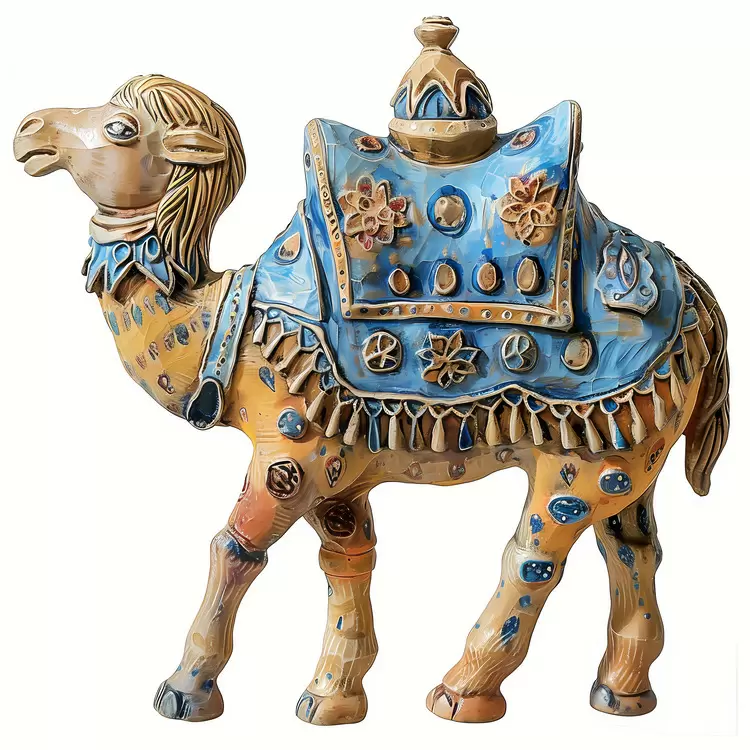 Eid al-Adha ornate camel sculpted wooden
