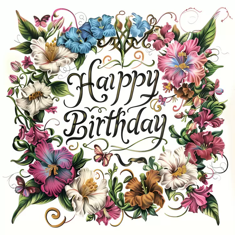 for  : birthday hand-drawn vintage ornate design card