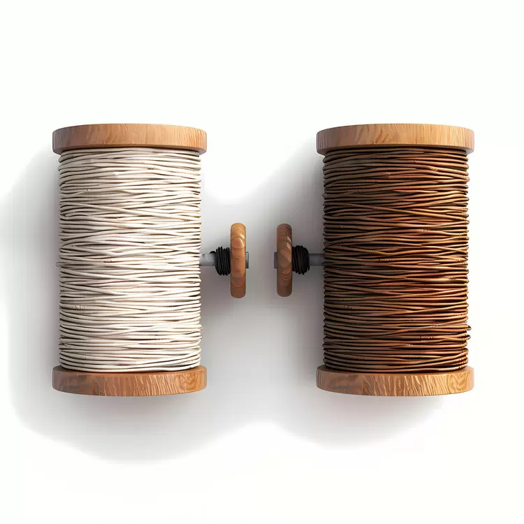 yarn spool weaving wool creative white and brown