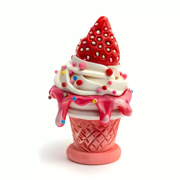 white red flavorful strawberry ice cream