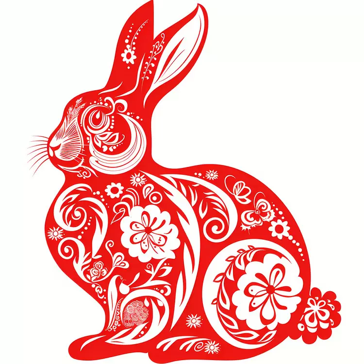 chinese rabbit new year vase silk