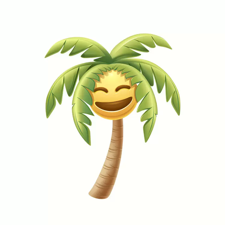emoticons grinning palm tree 10 emoji