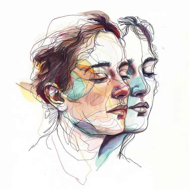 portrait digital art watercolor friendship emotional