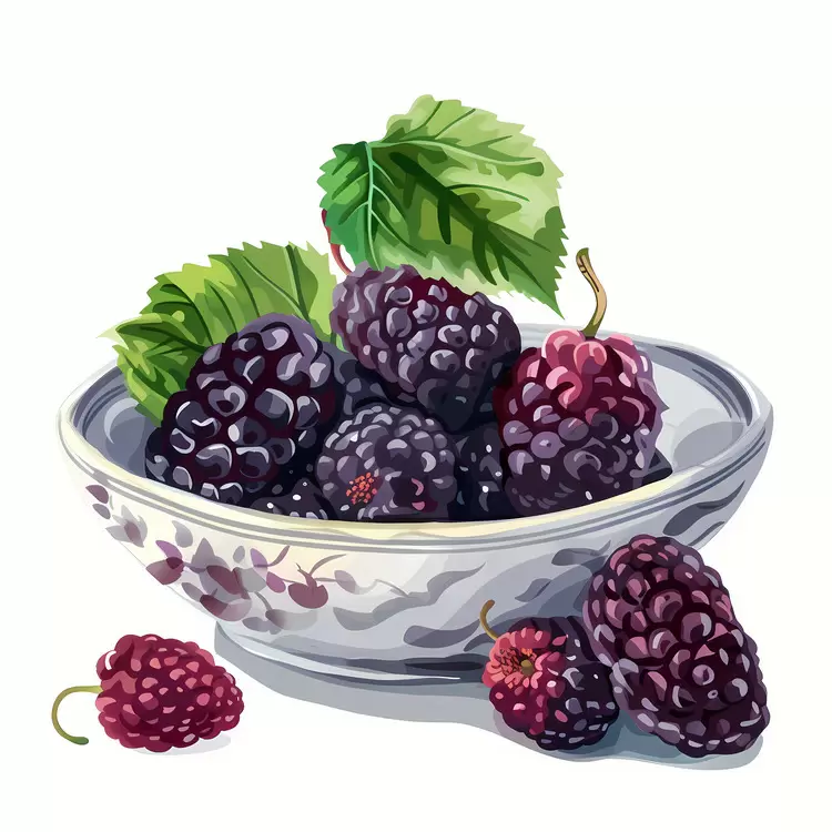tasty mulberries ripened plump