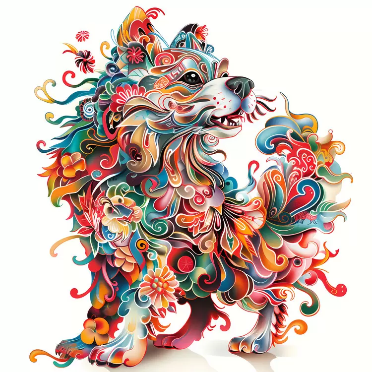 Cartoonish Chinese Zodiacs Stylized Flowery Lively