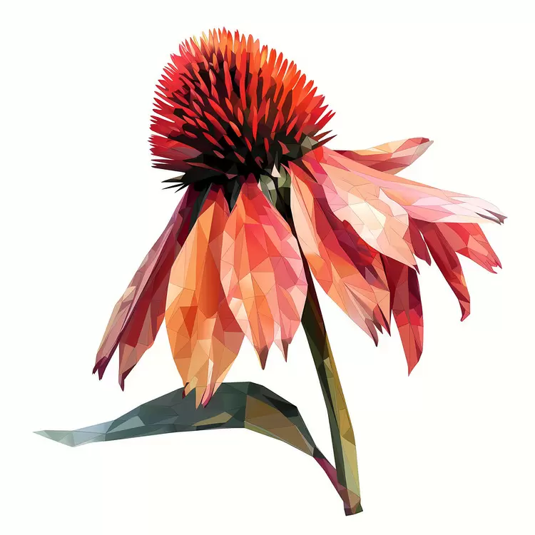 Triangle Red flower Abstract Floral