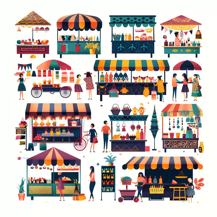 food cart stalls market stand design outdoor market displays Lively market farmers' markets