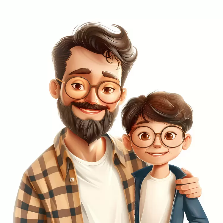 family nostalgic father and son cute whimsical