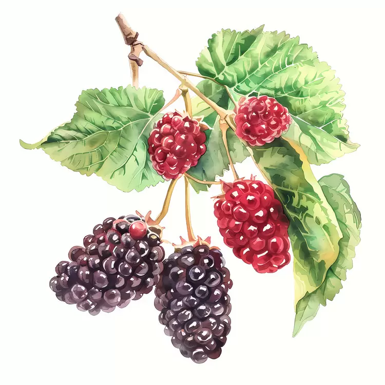 Ripe berries Juicy Hanging branches Blackberries Summer