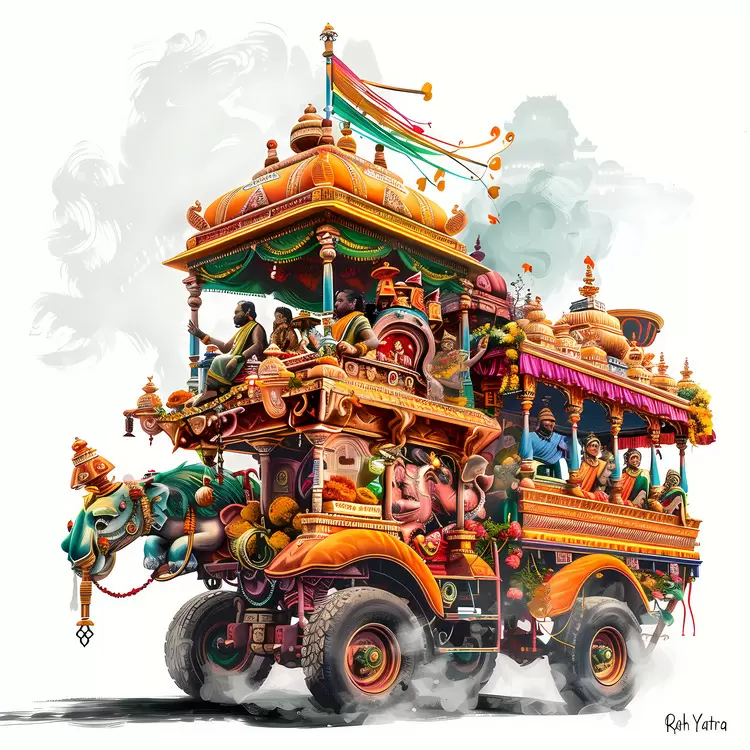 Bus Transportation Rath Yatra Culture Indian