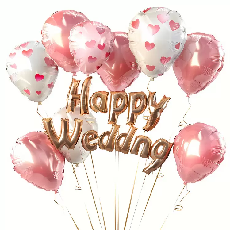 Happy Wedding Balloon Design