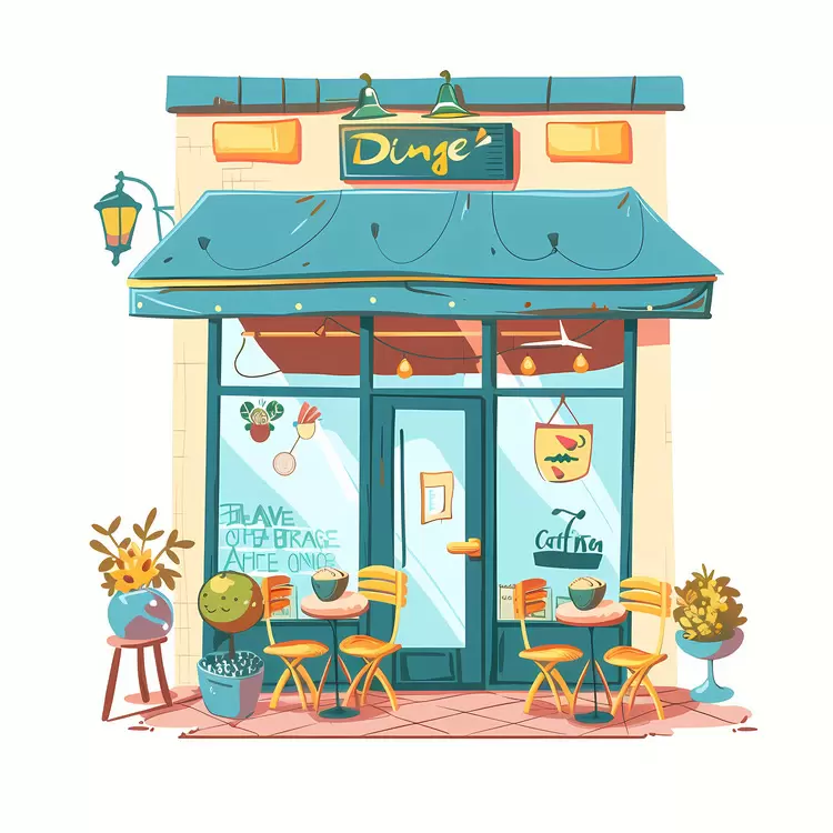 Modern Flat design restaurant Coffee shop Retro