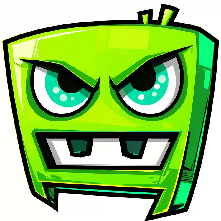 Cheeky Square shape Angry Mischievous Monster