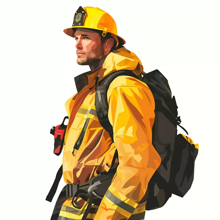 Wildland firefighter high resolution lowpoly vector