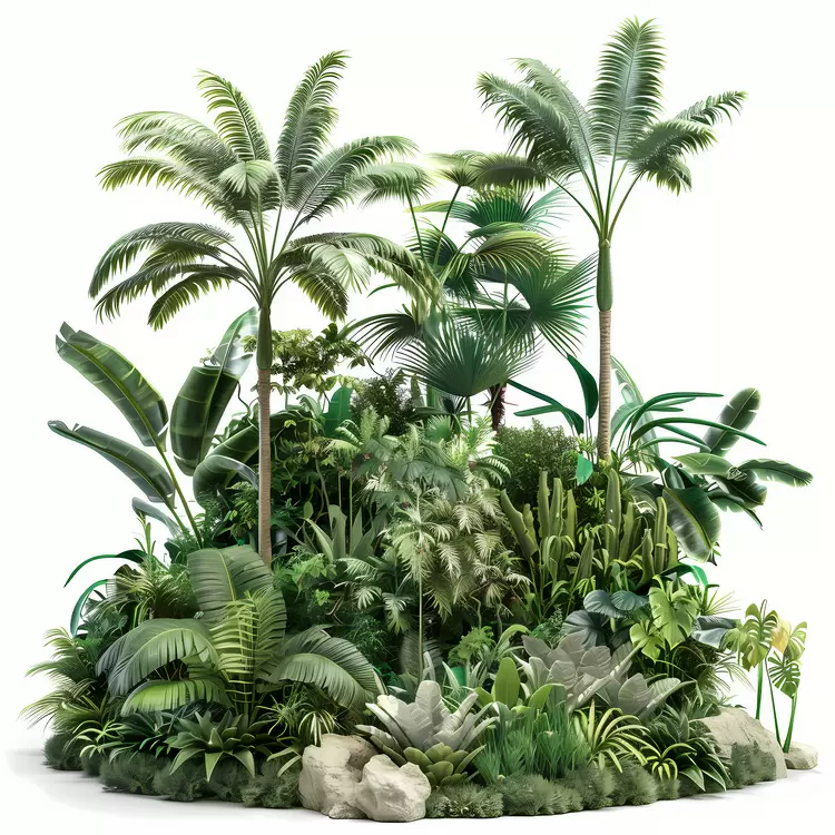 exotic tropical jungle lively vibrant greens
