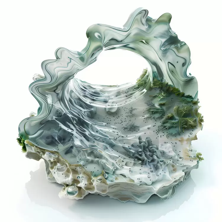 green interesting tide pool abstract shaped