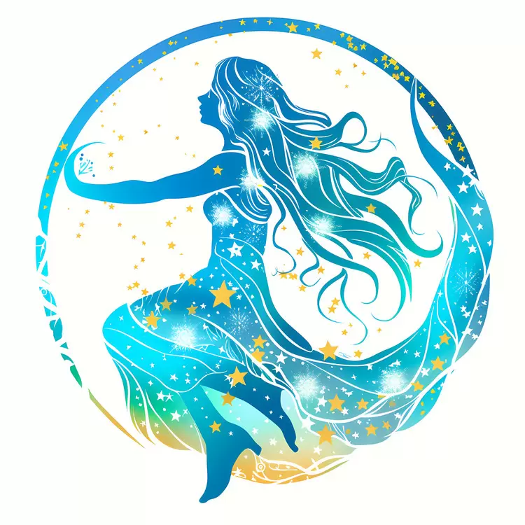 Aquarius Ocean Night sky Mermaid Beauty