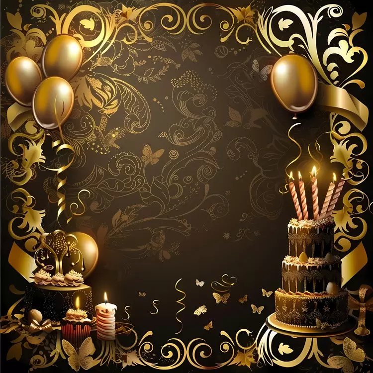 birthday balloons swirls decorative frame
