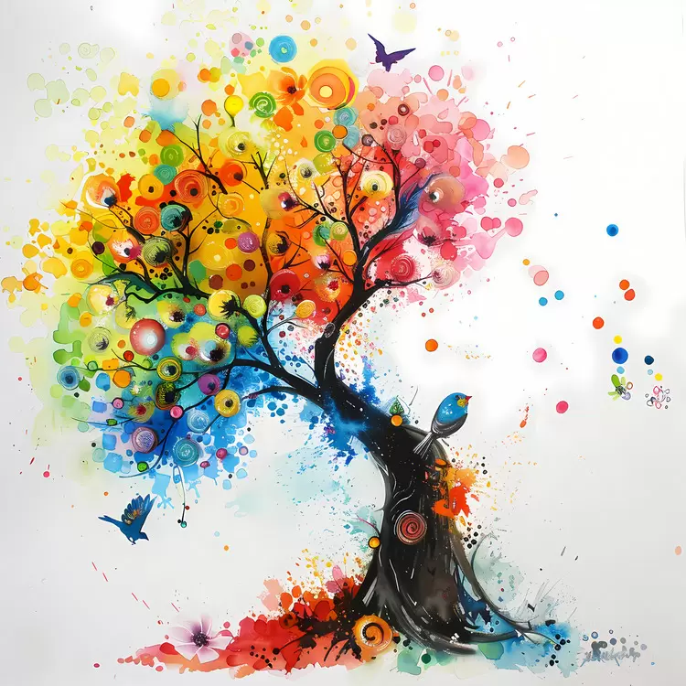 joyous Making Life Beautiful Day vibrant watercolor colorful