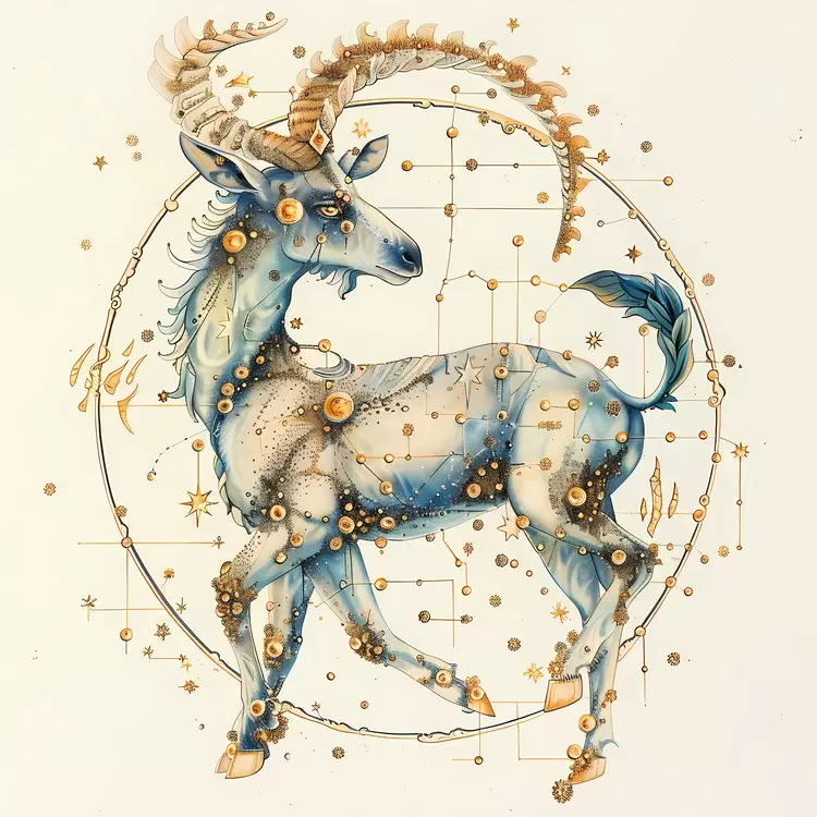 Capricornus Blue Fawn Ram Horned