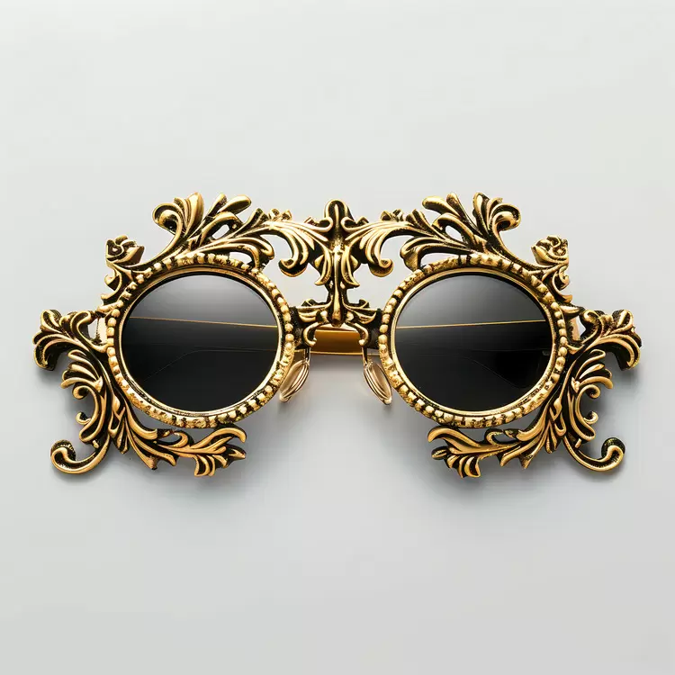 Luxury sunglasses Decorative lorgnette sun glasses gold
