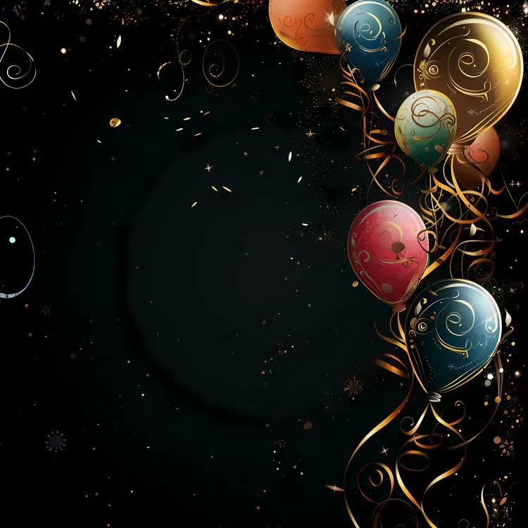 bright colorful festive black background golden