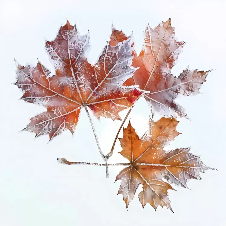 Ice on leaves Cold weather White winter Crystalized beauty Ice crystals