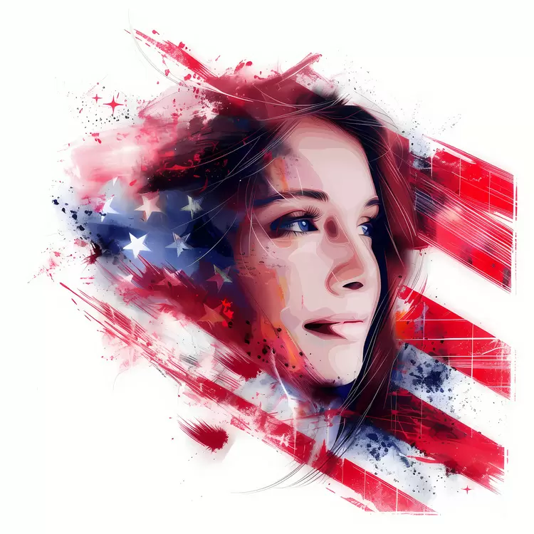 Gratitude Red American Flag and blue Painted