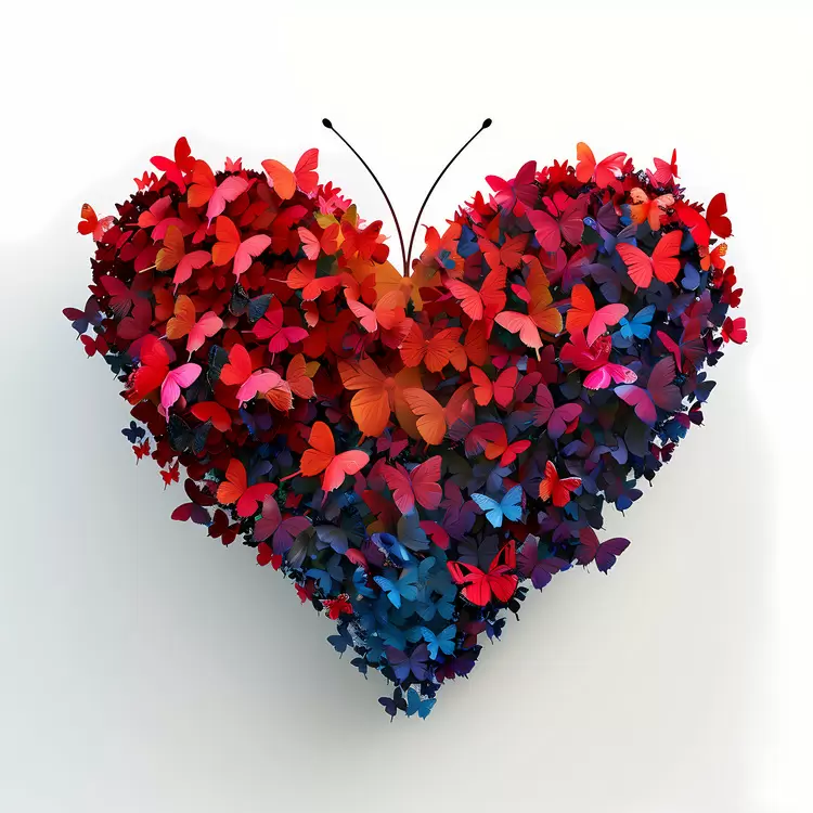 fluttering butterflies colorful butterfly heart symbol of love heart shaped flying creatures