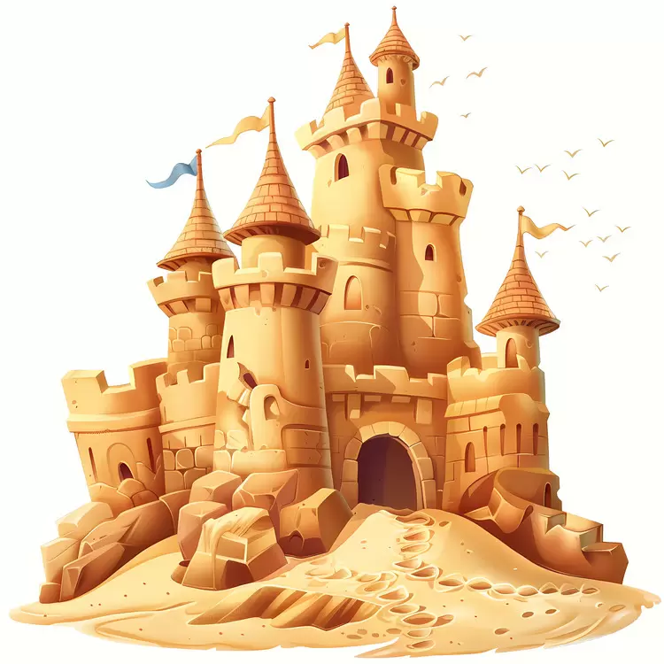 Imaginary castle Sand fort Medieval castle Fantasy castle Sandcastle