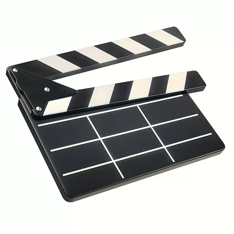 film editing table movie director's desk clapper board black and white film director's chair