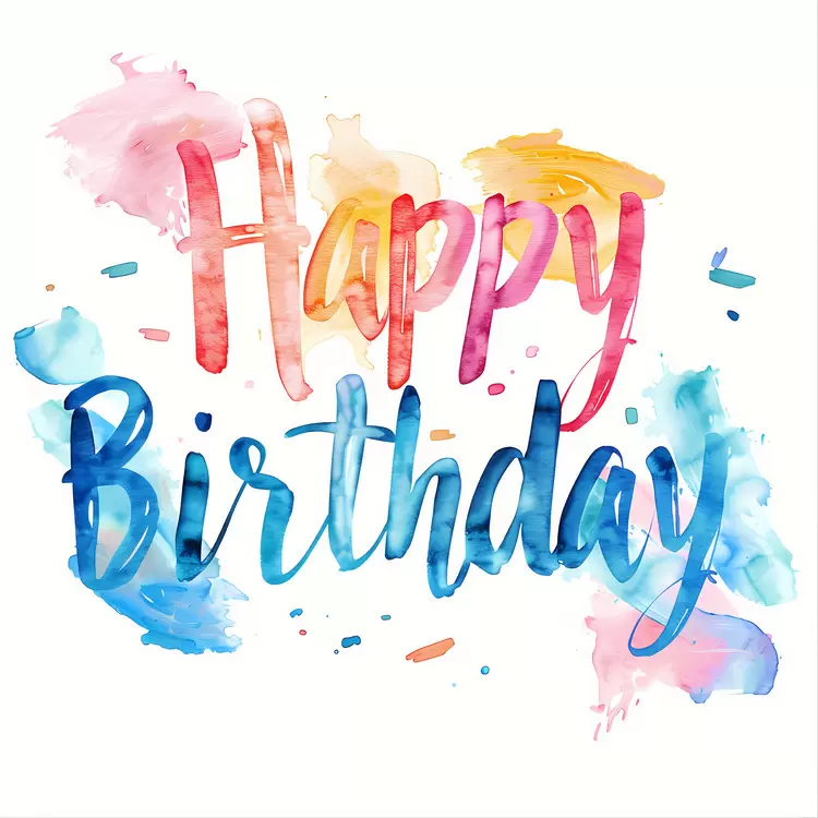celebration watercolor painting happy birthday festive occasion celebratory card