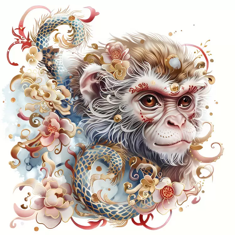 Chinese Zodiacs Fruit Watercolor Painting Flowers